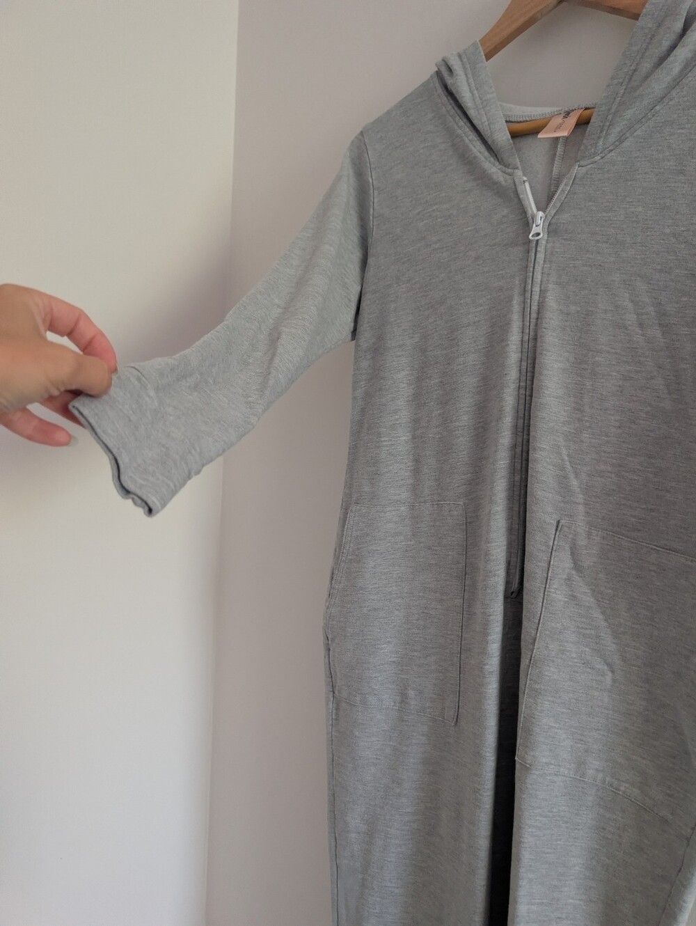 Smash + Tess Light Gray Hooded One‑Piece Jumpsuit - Picture 3 of 7